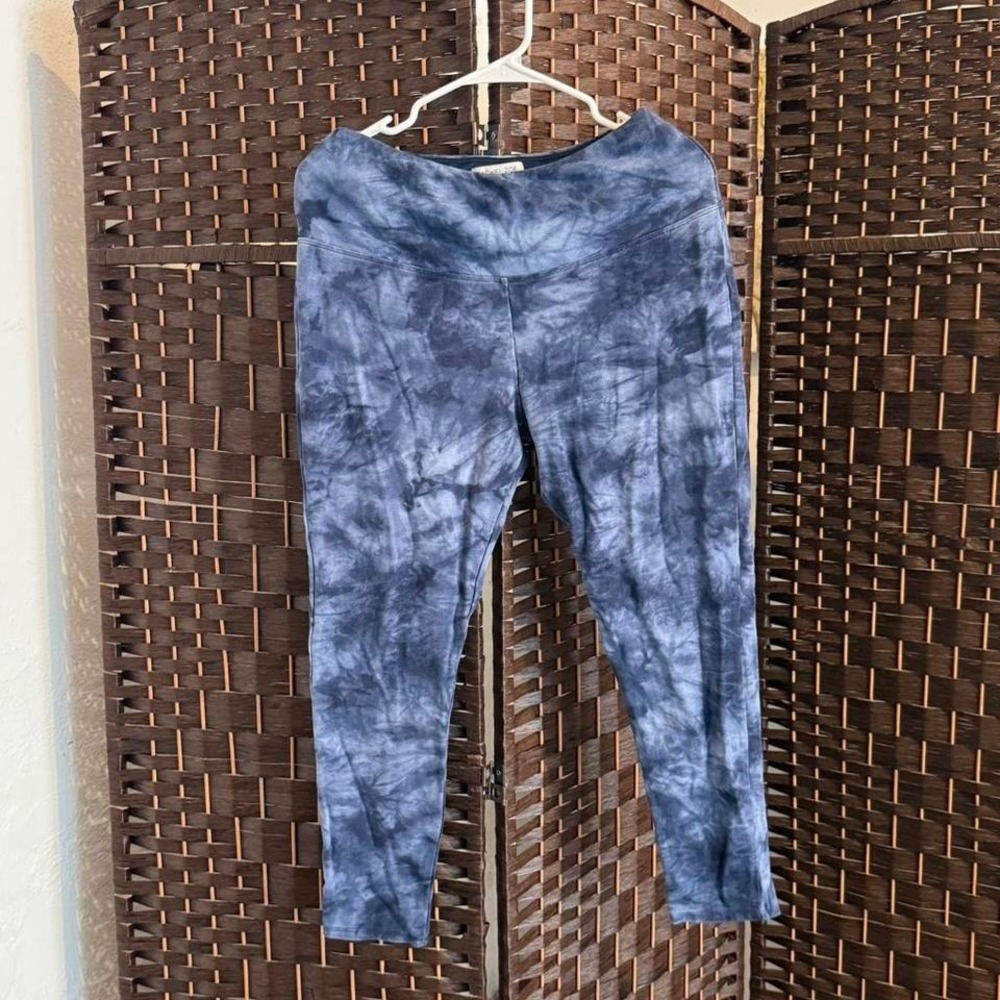 Rachel Zoe High Rose Women's Blue Tie Dye Leggings with Pockets Size Large